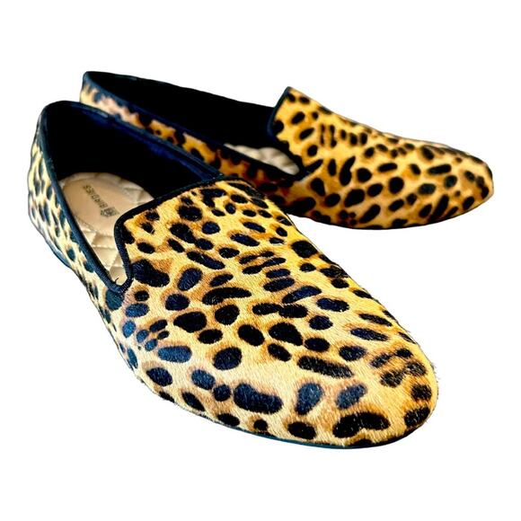 Birdies The Sterling Slip on Smoking Loafer in Cheetah Calf Hair 6.5 - Picture 1 of 10